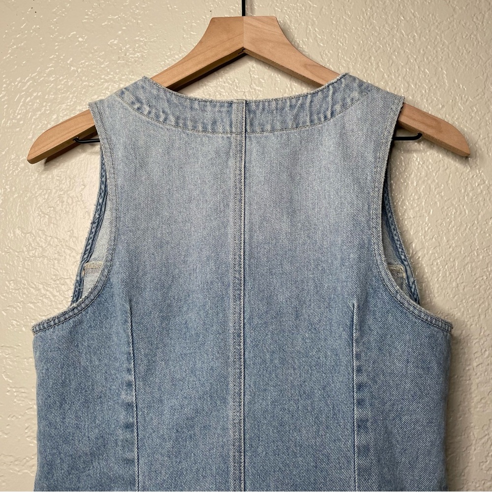Tularosa Zoe Denim Dress Button Down V-Neckline Sleeveless Western - Picture 10 of 13